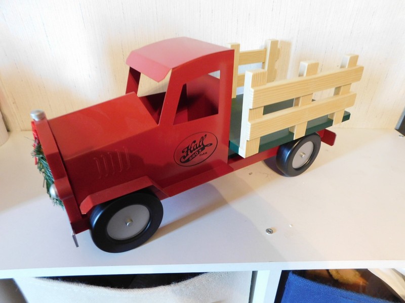 Hallmark Red Metal Truck Hall Bros Tree Farm Display Christmas 14-1/2" Long