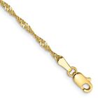 Chain; 9 inch; Lobster Clasp Real 10kt Yellow Gold 1.7mm Singapore