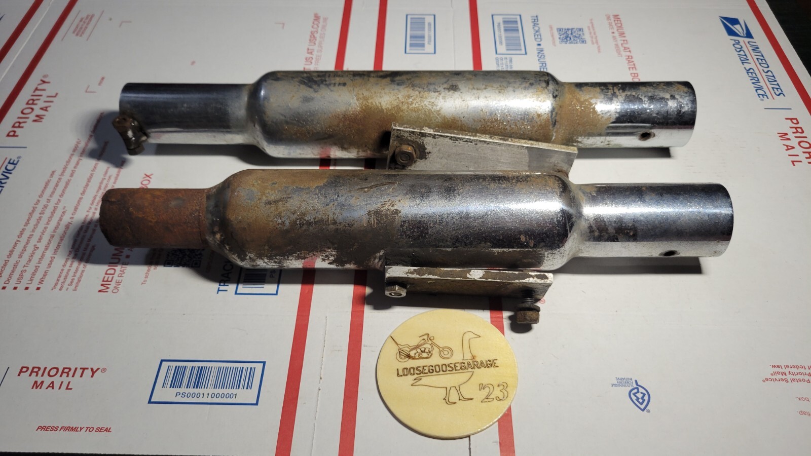 Harley Davidson Chopper Chrome Short Mufflers Glasspack Exhaust Pipe