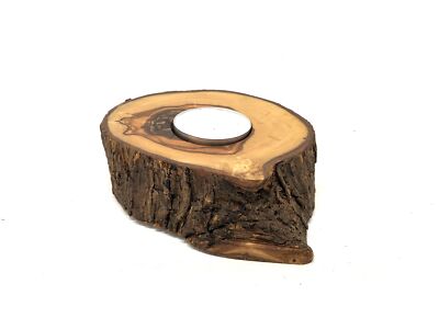 Rustic OLIVE WOOD Wooden Tea Light Holders / Single or Set
