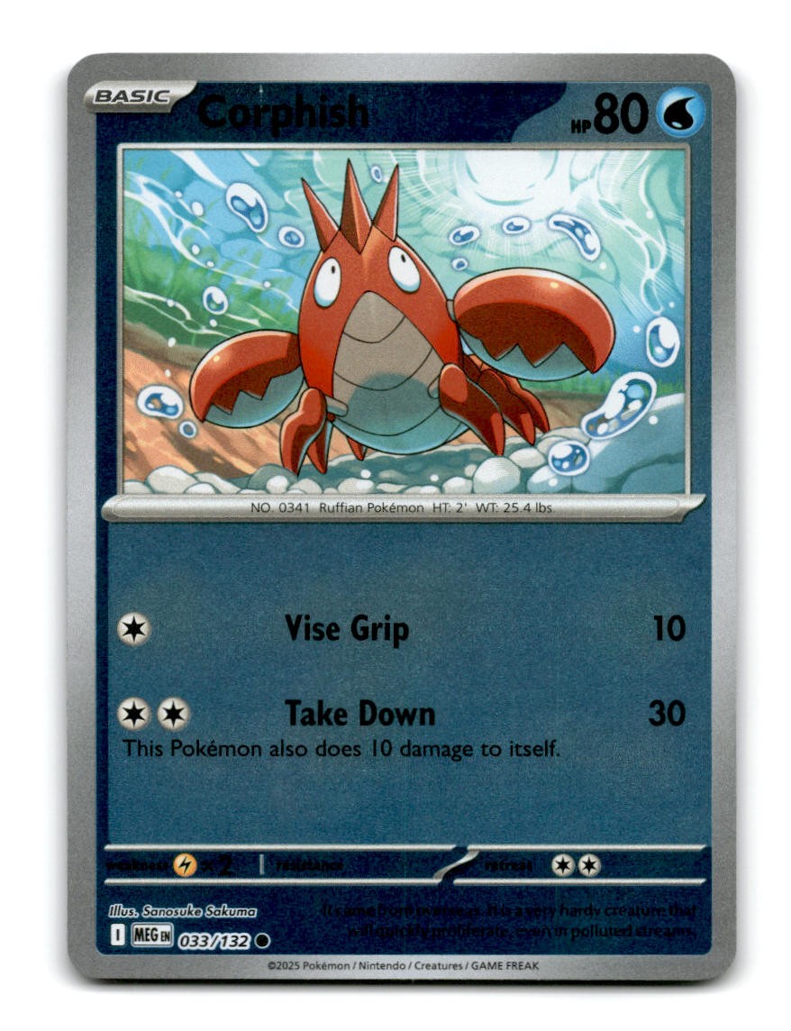 Corphish 033/132 Mega Evolution Pokemon Reverse Holo ~A18-496
