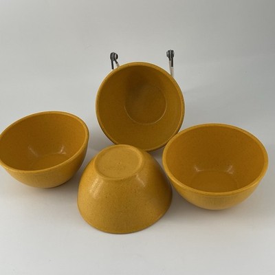 Set of 4 EVO Sustainable Goods 10oz Prep Bowls Yellow 4.8'' Eco-Friendly WPC