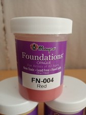Red FN-004 Pottery Glaze Mayco Foundations Opaque 4 Oz (118 ml). Made USA