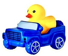 RARE Duck In BLUE Jeep Rubber Duck Dash Ornament Collectible Duck Duck Jeep