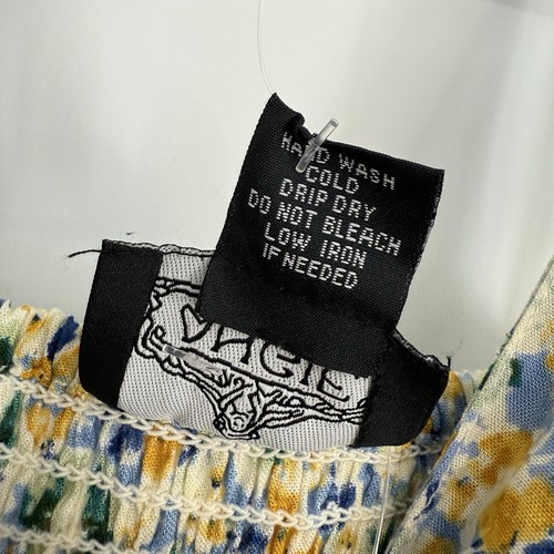 Angie NEU Spaghettiträger gesmoktes Kleid Gr. Small grün geblümt knielang - Bild 12 von 15