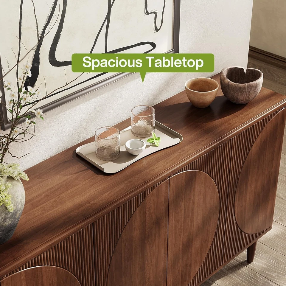 59-Inch Buffet Cabinet Sideboard with Storage, Modern Sideboard Buffet Table - Image 4 of 4