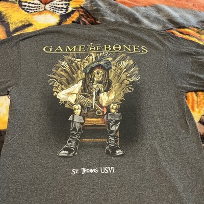 Game of Bones Grey Graphic T-Shirt Size L Parody GOT  St. Thomas 