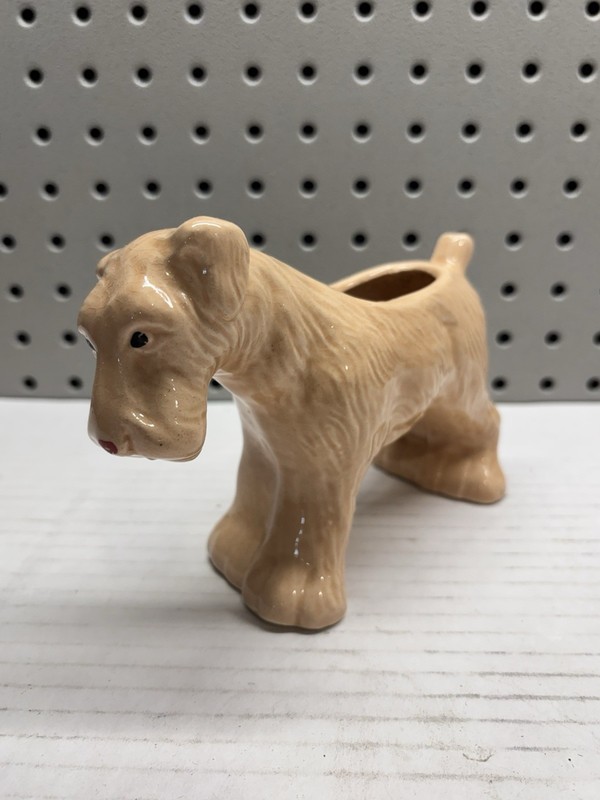 VINTAGE Nelson McCoy Airedale Terrier Dog Planter Pot Ceramic Light Brown