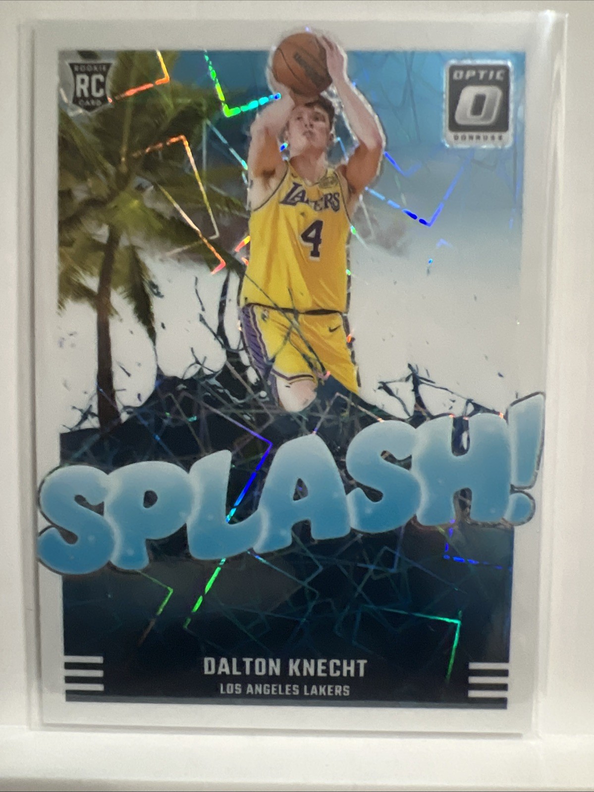 2024-25 Optic Dalton Knecht White Lazer Splash #12 /59 RC Los Angeles Lakers
