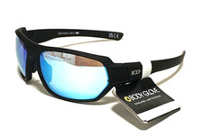 New BODY GLOVE men  s SUNGLASSES Sport Wrap Black Light Blue Mirrored Hydrophobic