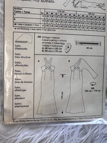 Burda 8324 Schnittmuster Kleid Abendkleid Robe Festlich Pattern Nähen DIY - Bild 6 von 6