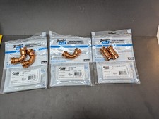 SET OF 3 ZoomLock Max Press to Connect Refrigerant Fittings 5/8" x 90D