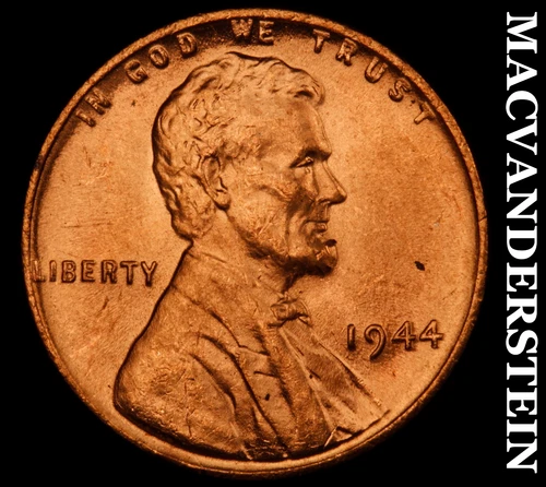 1944 Lincoln Wheat Cent- Red- Choice Gem Brilliant Uncirculated Luster #J4874