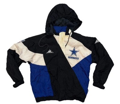 vtg 90s Dallas Cowboys Apex One Pro Line Hooded Jacket Mens sz M Big Logo Rare