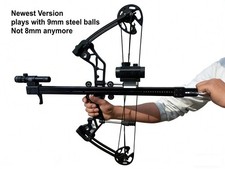 Newest 9mm Full Metal Repeating Compound Bow Max 60LB Rapid 40 Ball Self Loading