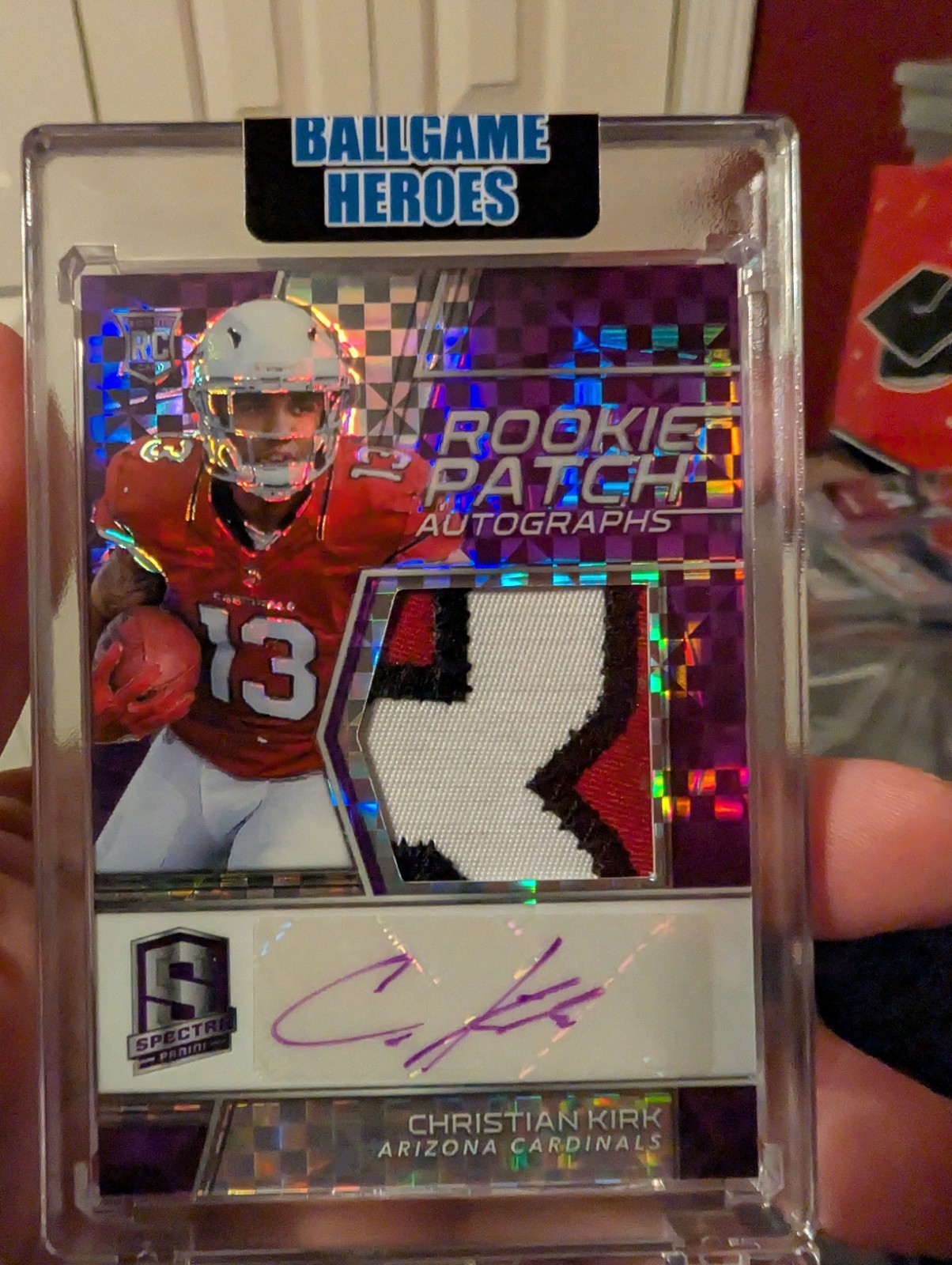 Christian Kirk Panini Spectra #213 Patch Autograph-Neon Pink