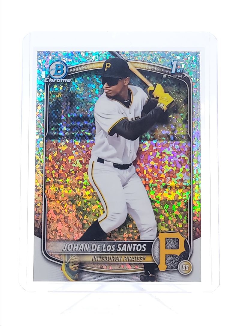 JOHAN DE LOS SANTOS 2025 BOWMAN CHROME 1ST MINI DIAMOND REFRACTOR Q6027