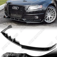 For 09-12 Audi A4 B8 S-Line Painted Black Front Bumper Lip Body Kit Spoiler