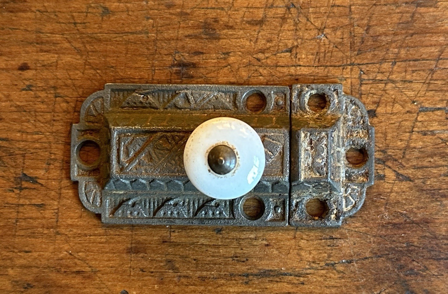 Late 1800 Cupboard Cabinet Latch Porcelain Knob