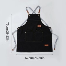 HEAVY DUTY Canvas Kitchen Chef Cooking Apron Cross-Back Adjustable Bib Work BBQ