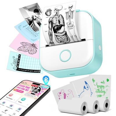 Phomemo T02 Mini 3 Rollen Transparentpapier (magenta, blau, grün), grün