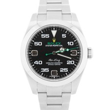 2019 Rolex Air-King 116900 40mm Black Green Stainless Steel Automatic Box Papers