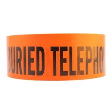 PRESCO B3104O54 "CAUTION BURIED TELEPHONE LINE BELOW" BARRICADE TAPE, 3X1000'