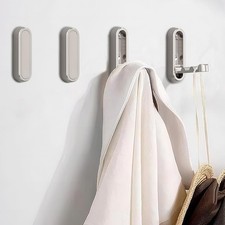 Brushed Nickel Foldable Towel Hooks 4 Pack,Wall Hooks for Hanging Heavy Duty Coa