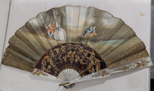 Antico Ventaglio Dipinto A Mano e  Firmato  Inizio 900 (CA01)