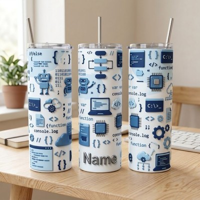 Personalized Coding Tumbler 20oz Computer Science Programmer Name Gift