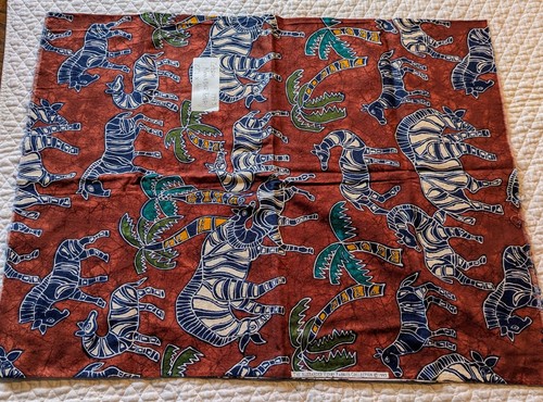 Vtg 1993 ALEXANDER HENRY Zebra Fabric 27" x 41" - Picture 2 of 3