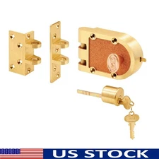 Single Cylinder Deadbolt Jimmy Proof Lock Bronze Alloy 2 Keys Included New