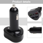 Quick Charge Capable Car Adapter Featuring LED Display and Multiple USB Outputs