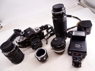 Juego de cámara fotográfica Nikon F2 35 mm de colección lente Kiron Nikkor S Tamron teleobjetivo con Acc