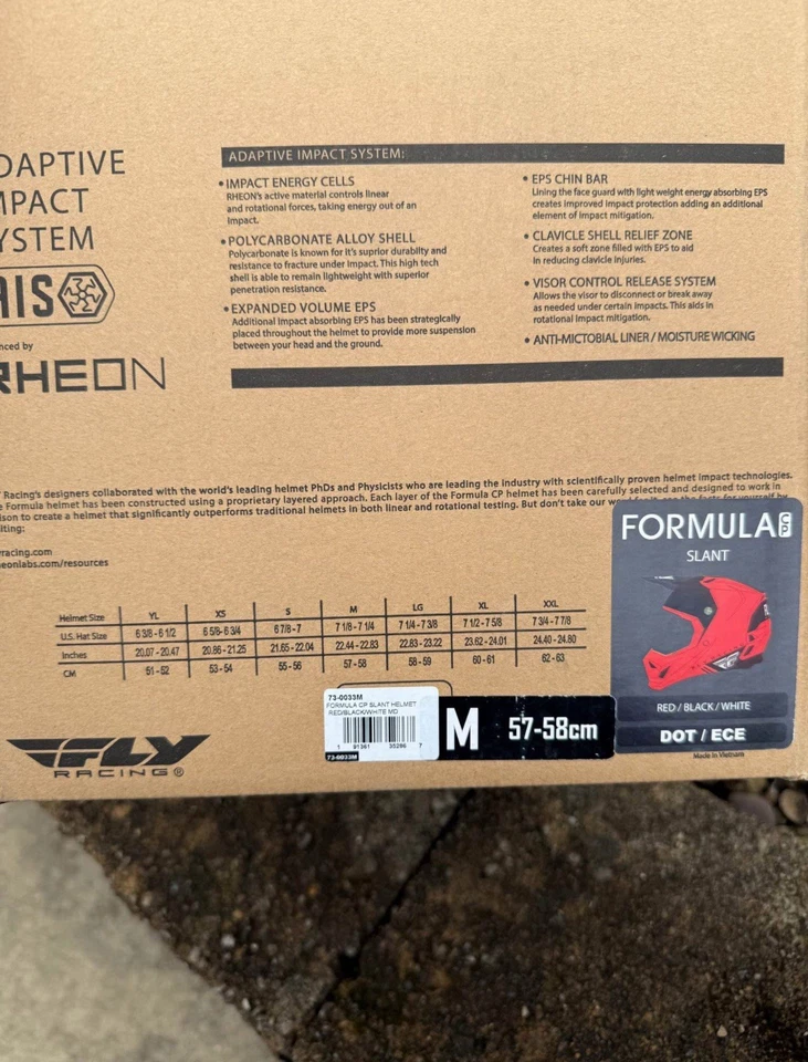 Fly Racing Formula CP Slant Off Road Helmet Matte Red Black White Adult Medium - Image 4 of 4