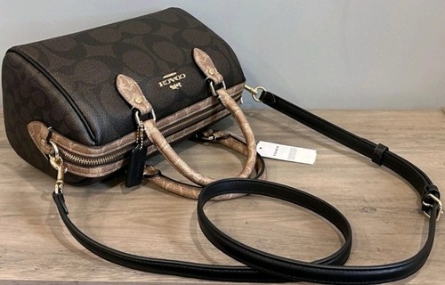 Coach Rowan Satchel/C-Body Bag In Signature Walnut/ Tan;CY679;BNWT:Retail: $398 - Picture 24 of 24