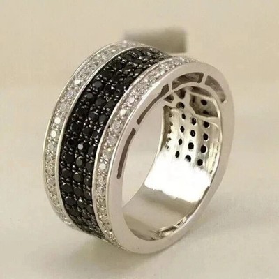 14K White Gold Plated 2.00Ct Round Cut Lab Created Diamond Men's Engagement Ring