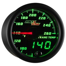 Maxtow Transmission Temp Gauge Kit W Sensor Black Dial Green Led 52mm