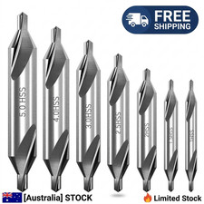 7Pcs HSS Center Drill Bit Set 60 Degree Countersink Lathe Metalworking