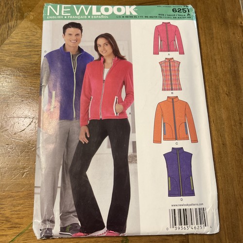 Giacche e gilet New Look modello 6251 uomo e Miss con cerniera davanti e tasche tutte le taglie - Foto 1 di 2