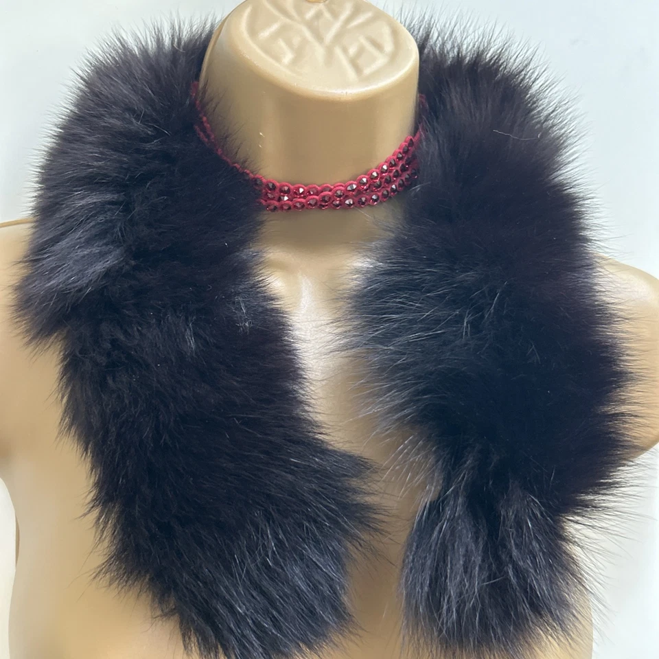 Vintage gorgeous real Fox  Fur  Scarf collar  Wrap 1920s 30s 40s 50s 60s black - Image 3 of 4