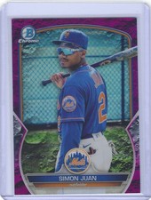 2023 Bowman #BCP-38 Simon Juan Chrome Prospects Fuchsia Refractors #/199