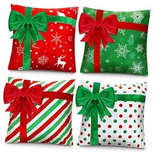 Christmas Pillow Covers 18 x 18 Inch Set of 4 Farmhouse 18" x 18" Pack of 4 