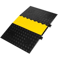 5 Channel Rubber Cable Protector Ramp, ADA Compiant Low Profile Drive Over Ca...