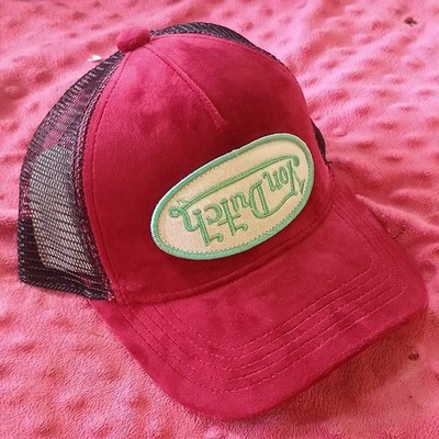 Von Dutch Red/Black Adjustable Mesh Back Trucker Hat Cap Logo, One Size