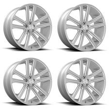 Set 4 Dub S257 Flex 24x10 6x5.5 Gloss Silver Brushed Face Wheels 24 30mm