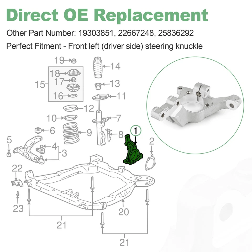 转向关节总成前驱动侧 25836292 适用于 2006 - 2011 雪佛兰 HHR — 第 4/4 张图片