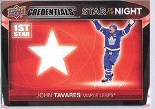 2021-22 Upper Deck Credentials #1S-7 John Tavares Star of the Night: First Star