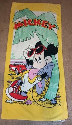 Vintage Jay Franco Disney Mickey Mouse Beach Towel 26X54'' Bright Vibrant Colors 
