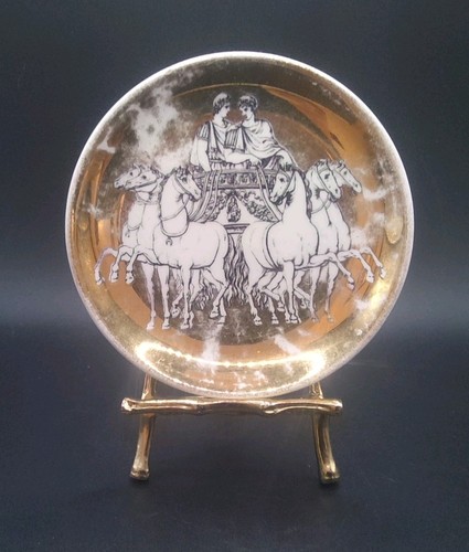Vintage MCM Fornasetti-Milano for Saks Fifth Avenue Gilded Coasters 2 / Italy